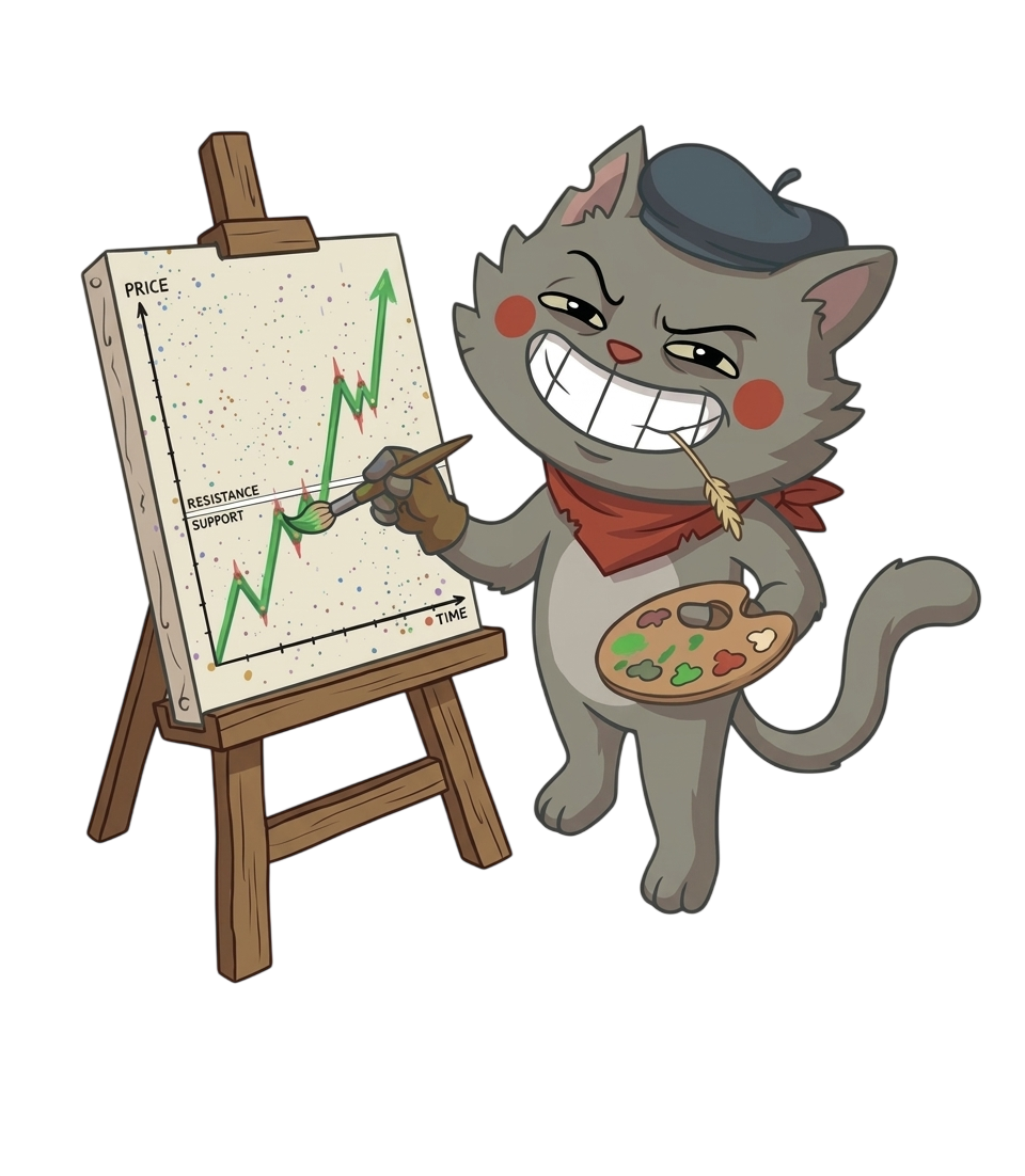 Mixed Market Arts Mascot — The Artist Cat